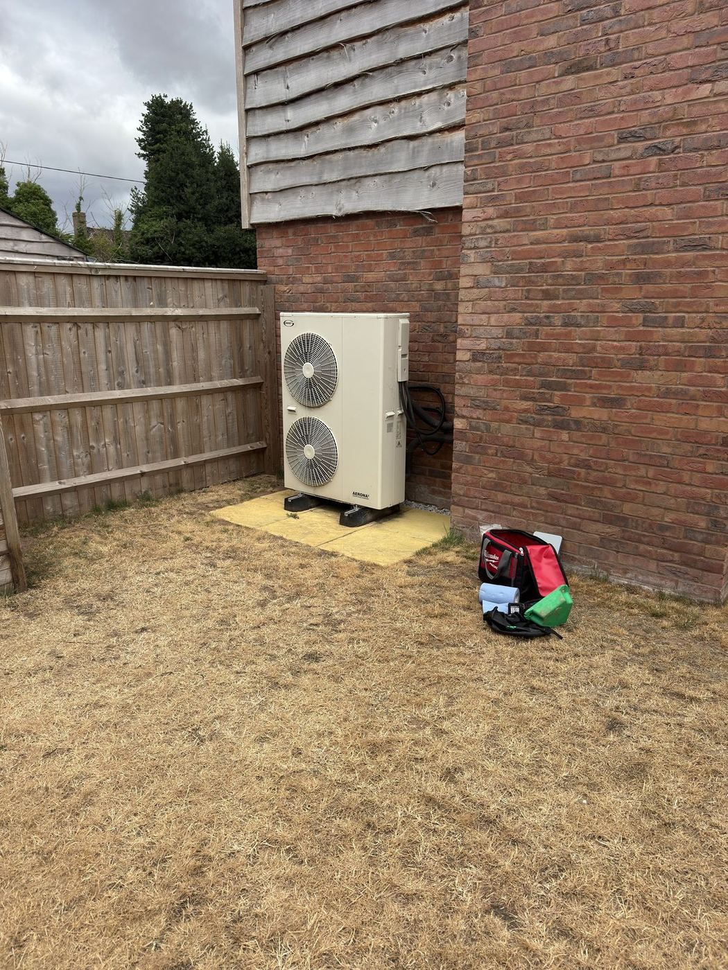 Air source heat pump at a customer visit